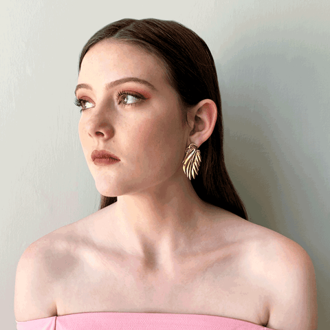 Aretes Flamingo Dorados DoMo Jewelry