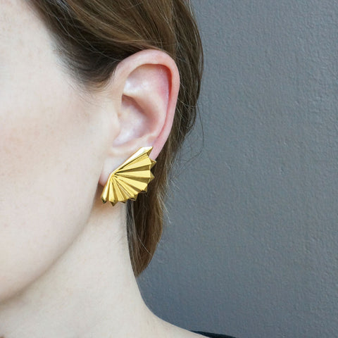 Aretes Abanico Dorado