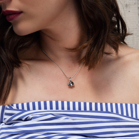 Piggy Bank Necklace - Model View - DoMo Jewelry